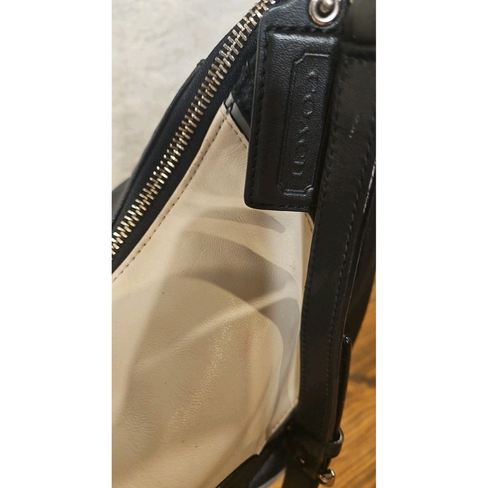 Coach Kristin Spectator Leather Hobo 2 Way Bag Convertible‎ Monochrome  Pt02 - Picture 6 of 16